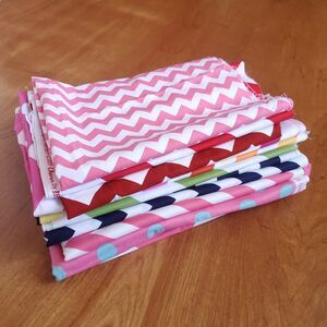 Fabric Remnant Scrap Bundle Colorful Riley Blake Chevron 2.25 lb Lot of 11